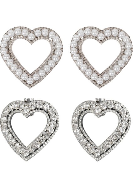 4 Adet El Yapımı Inci Kristal Kadın Gelin Ayakkabı Klipsleri (Yurt Dışından)