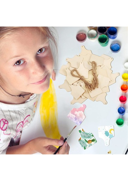 Ahşap Inek Kulak Küpesi Süslemeleri Boyamak Için 40 Adet Kendin Yap Boş Tamamlanmamış (Yurt Dışından) fırsatları