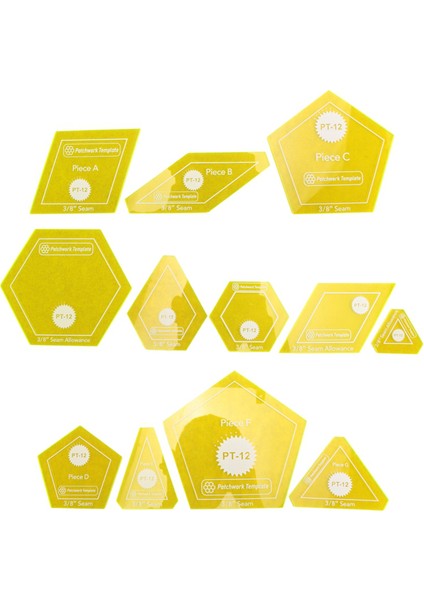 12'li Patchworkingiliz Kağıt Parçalı Yorgan Şablonu Seti (Yurt Dışından) modelleri