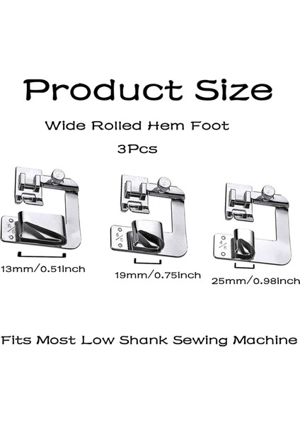 6 Adet Rulo Baskı Ayağı Geniş Rulo Ayak Seti Dar Kenar Eğim Ayağı Seti (Yurt Dışından) indirimleri