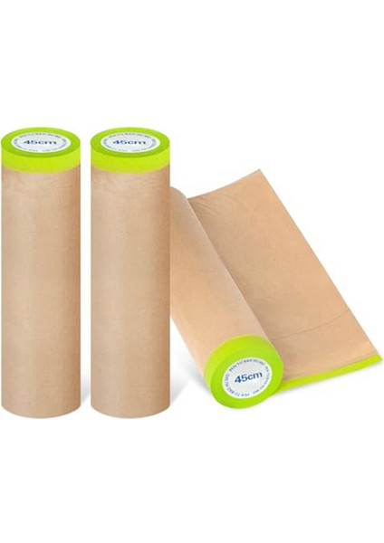 Boyama Için Önceden Bantlanmış Maskeleme Kağıdı 18 İNÇX50 Ayak Kağıt 3 Rulo (Yurt Dışından)