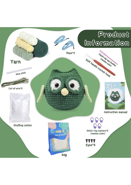 Yeni Başlayanlar Için Tığ Işi Seti Yetişkinler ve Çocuklar Için Tam Kendin Yap Hayvanlar (Yurt Dışından) fiyatları