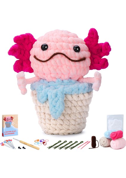 Salamander Örgü Seti Örgü Şişleri Peluş Bebek Gösterildiği Gibi (Yurt Dışından)