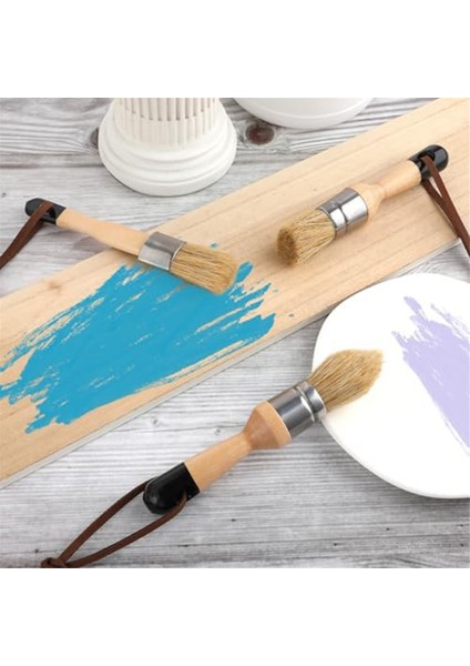 Mobilya Için 3 Adet Tebeşir Boya Fırçaları Düz ve Yuvarlak Tebeşir Boya Fırçaları (Yurt Dışından) fırsatları