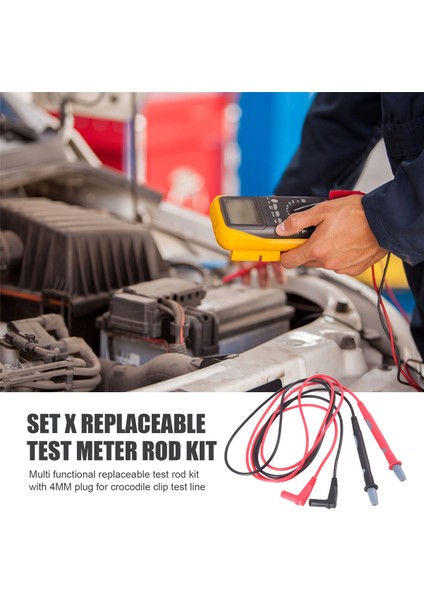 Test Ölçer Kiti JT8043 Çok Işlevli Çok Parçalı Değiştirilebilir Test Ölçer Çubuk Kiti 4mm Fiş Timsah Klipsli Test Uçları (Yurt Dışından)
