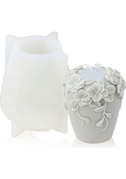 Silindir Mum Kalıpları Silikon Aromaterapi Mumları Için 3D Kalıp A (Yurt Dışından)