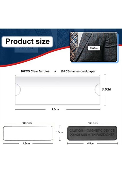 Manyetik Isim Etiketi Seti 3 Güçlü Mıknatıslı Manyetik Rozet Tutucular (Yurt Dışından) modelleri