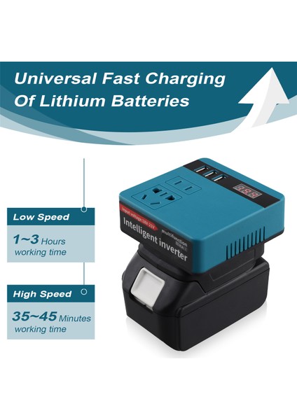 Güç Invertörü Dc Invertör Adaptörü 21V Ila 220V Güç Kaynağı Invertörü Iki Güç Kaynağı ve Pil Için Bir Şarj Ab Fişi (Yurt Dışından)