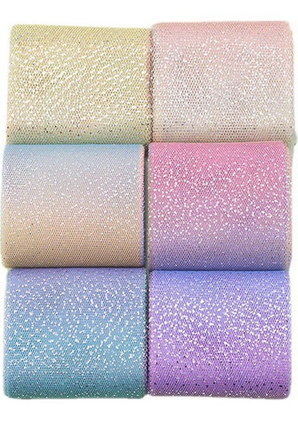 12CMX5 Yards Gradient Gökkuşağı Tül Rulosu Gümüş Nokta Tül Örgü (Yurt Dışından)