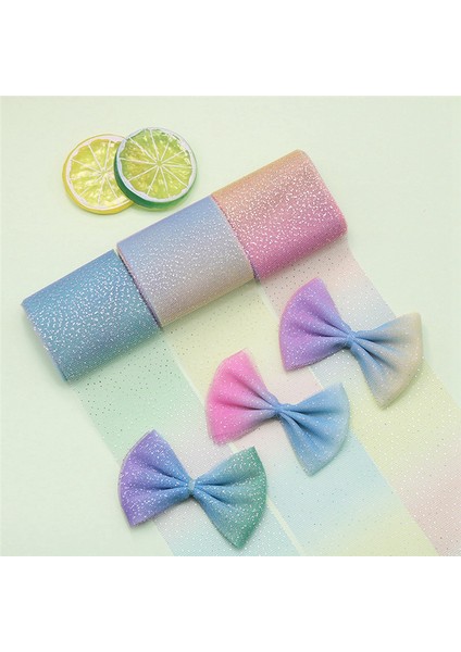 12CMX5 Yards Gradient Gökkuşağı Tül Rulosu Gümüş Nokta Tül Örgü (Yurt Dışından) fiyatları