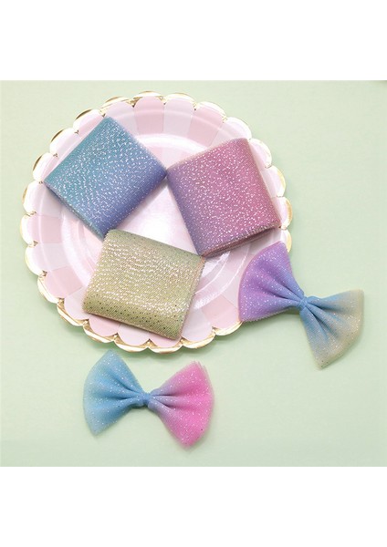 12CMX5 Yards Gradient Gökkuşağı Tül Rulosu Gümüş Nokta Tül Örgü (Yurt Dışından) fırsatları