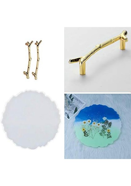 Yeni Başlayanlar Için Epoksi Reçine 10 Inç Meyve Tabağı 2 Adet Altın Saplı (Yurt Dışından) modelleri