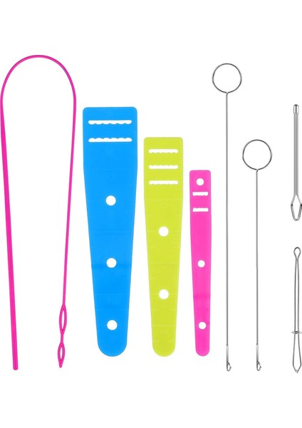 8 Parça Esnek Bağcık Iplik Geçirme Alet Seti Dikiş Döngüsü Döndürücü (Yurt Dışından)