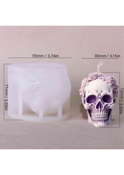 Gül Kafatası Mum Kalıbı Dıy Çikolatalı Kek Cadılar Bayramı Dekorasyon Kalıbı C (Yurt Dışından) fiyatları