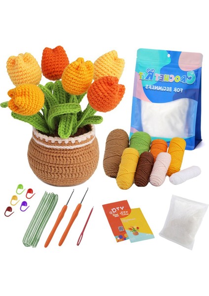 Tığ Işi Kiti Dıy Lale Tığ Işi Kiti Örgü Iplik Iğneleri Kolay (Yurt Dışından)