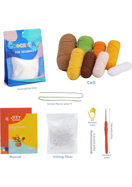 Tığ Işi Kiti Dıy Lale Tığ Işi Kiti Örgü Iplik Iğneleri Kolay (Yurt Dışından) fiyatları