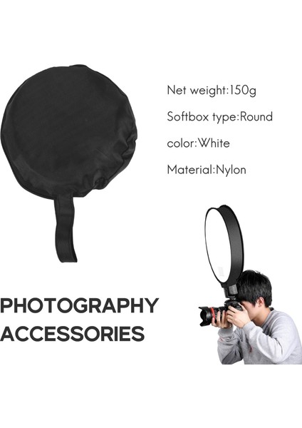 40CM Yuvarlak Evrensel Taşınabilir Speedlight Softbox Flaş Difüzör Kamera Için Üstte Yumuşak Kutu (Yurt Dışından)