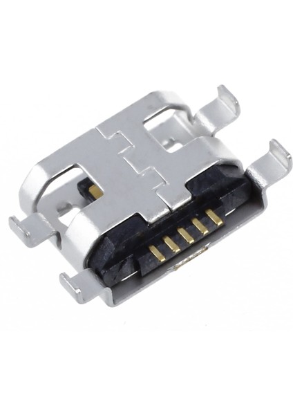 10 x Tip B Dişi Gümüş Mini USB 5 Pinli Soket Şarj Aleti Montaj Prizi Konektörü (Yurt Dışından)
