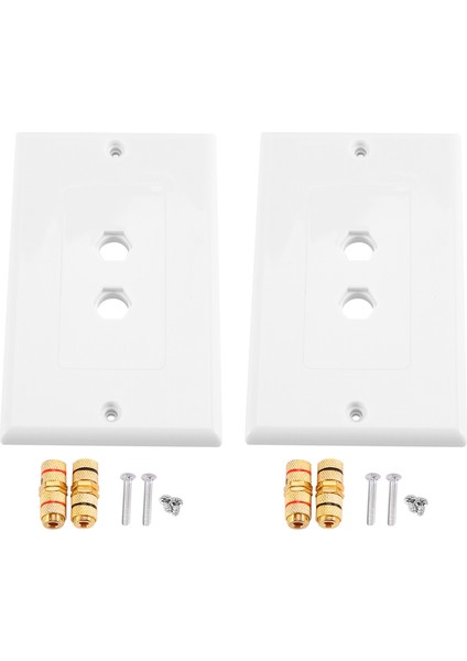 Paket Tek Gang 1.0 Hoparlör Kablosu Duvar Plakası (Banana Plug Duvar Plakası), 1.0 Hoparlör Için, Beyaz (Yurt Dışından)
