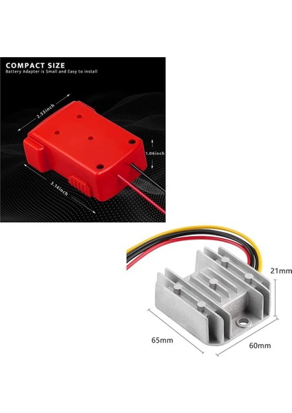 Pil Adaptörü Regülatörü 18V Li-Ion Pil Güç Kaynağı Dönüştürücü Buck Dönüştürücü Için Akülü Tekerlekler Adaptörü 18V-12V 3A (Yurt Dışından)
