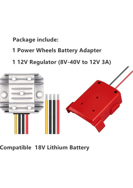 Pil Adaptörü Regülatörü 18V Li-Ion Pil Güç Kaynağı Dönüştürücü Buck Dönüştürücü Için Akülü Tekerlekler Adaptörü 18V-12V 3A (Yurt Dışından)