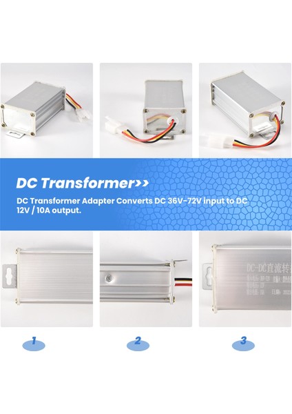 Trafo Dc 36V 48V 60V 72V 12V 10A Elektrikli Bisiklet Dönüştürücü Adaptör Aşağı Trafo (Yurt Dışından)