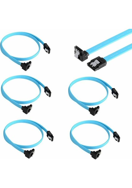 5 Adet Sata 3.0 Kablosu Sata3 Iıı 6 Gb/s Dik Açı 90 Derece HDD Sürücüsü Için (Yurt Dışından)