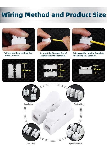 55 Adet Push Quick Wire Kablo Konnektörü, Kablo Konnektörü Kiti, Yaylı Tip Kablo ve Kablo Konnektörü Beyaz Terminal Bloğu (Yurt Dışından)