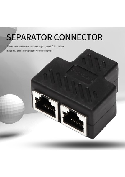 Port RJ45 Ayırıcı Adaptör Lan Ağ Ethernet Genişletici Konnektör Fişi Lotu 1 Adet (Yurt Dışından)