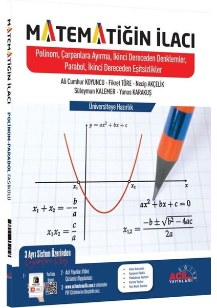 Acil Yayınları Matematiğin Ilacı Polinomlar Çarpanlara Ayırma 2. Dereceden Denklemler Parabol Ikinci