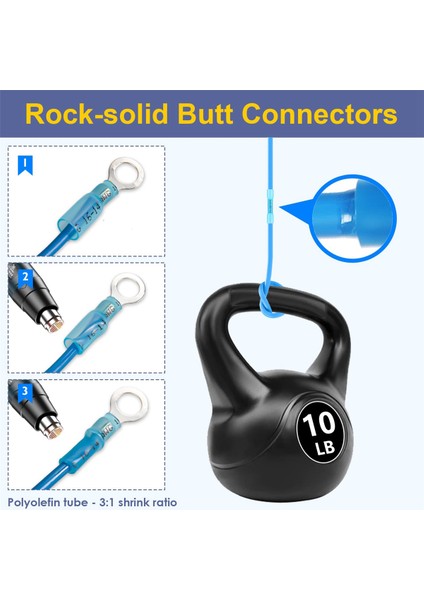 210PCS Isıyla Daralan Butt Konnektörleri, Deniz Sınıfı Elektrik Teli Konnektörleri Kiti, Kablo, Tekne, Kablolama Için (Yurt Dışından) indirimleri