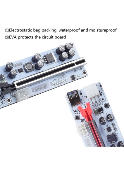VER010X Pcıe Yükseltici Kart USB 3.0 Grafik Kartı Pcıe Adaptör Kablosu Pcıe 1x - 16X Genişletme Kartı VER010 (Beyaz + Kırmızı) (Yurt Dışından)