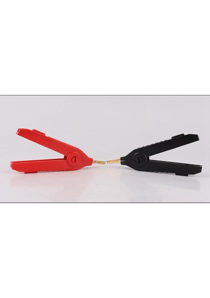 3 Adet 90MM 20A Timsah Klips Bakır Timsah Kelvin Bakır Altın Kaplama Klips (Kırmızı) (Yurt Dışından)
