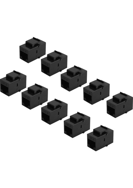 10 Adet RJ45 Konektörü Keystone Jack Cat6 Uzatma Çoğaltıcı Ethernet Ağı Lan Cat 6 Çoğaltıcı Jaklar Uzatma Adaptörü, Siyah (Yurt Dışından)