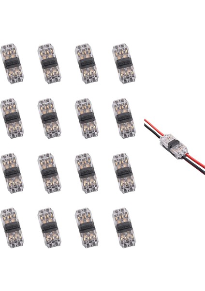 16 Adet Alçak Gerilim Kablo Konnektörleri, Lehimsiz, Tel Sıyırma Yok 2 Yollu 2 Pinli LED Konnektör, 24-20 Awg'ye Uyar (Yurt Dışından)