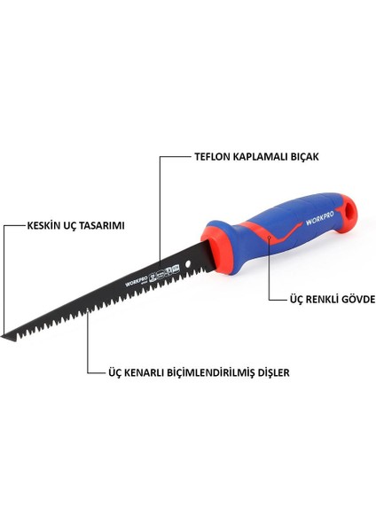 WP215017 150 mm Hızlı Kesim Profesyonel Bı-Metal Alçıpan Testeresi