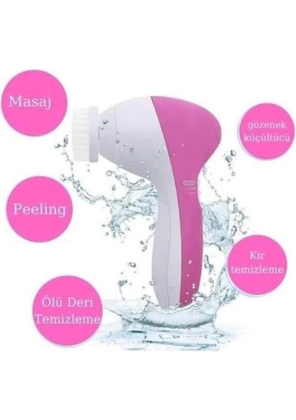 Pilli Yüz Cilt Temizleme Cihazı Siyah Nokta Peeling Fırça Seti Vücut Yüz Bakımı Masaj Aleti