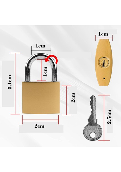 Mini 20 mm Dolap Çanta Bavul Kilidi 2 Adet