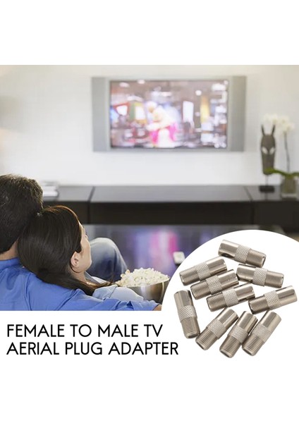 10 Adet Düz Metal F Tipi Dişi Tv Pal Erkek Rf Konnektör Adaptörü (Yurt Dışından)