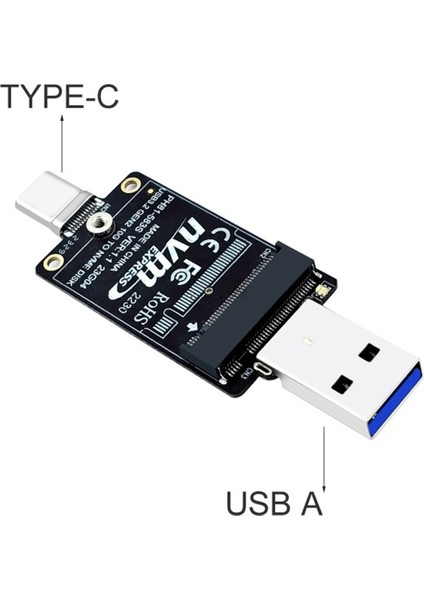 M.2 - Usba Type-C HDD Kasa Adaptör Kartı Nvme HDD Muhafaza Ara Kartı JMS583 10GBPS 2230 Boyut Ssd'yi (Yurt Dışından)