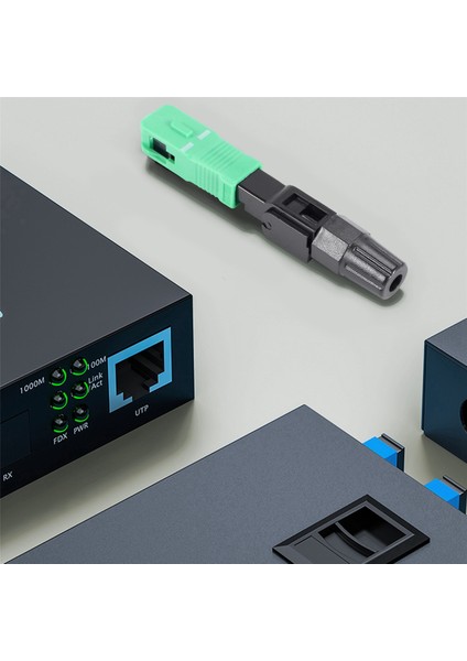 10 Adet Sc/apc Fiber Optik Konektör Gömülü Tek Modlu Bileşen Fiber Optik Hızlı Bağlantı-Siyah + Yeşil (Yurt Dışından)