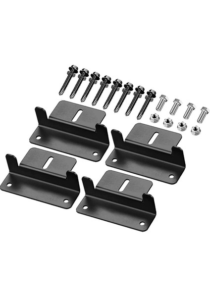 Güneş Paneli Montajı Z Braketi Güneş Enerjisi Paneli Braketleri Rv, Tekne, Karavanlar Için Çatı Güneş Paneli Tutucu, 4 Paket, Siyah (Yurt Dışından)