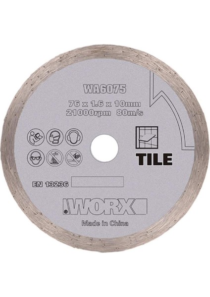WA6075 WX801 Için 76X10MM Fayans, Seramik, Mermer Elmas Kesme Diski