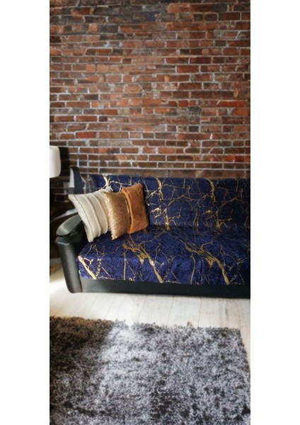 Koltuk Örtüsü Varakli Desen Özel Kaymaz Taban Süngerli ( 1 Ad ) Ölçüm 160X200 cm Çekyat Örtüsü Altin fiyatları