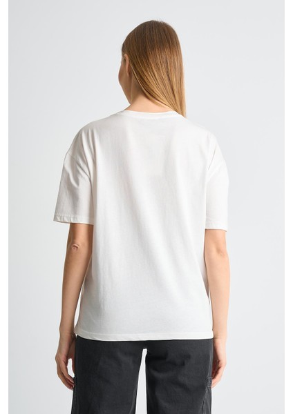 Alexandergardı Baskılı Bisiklet Yaka Kadın T-Shirt