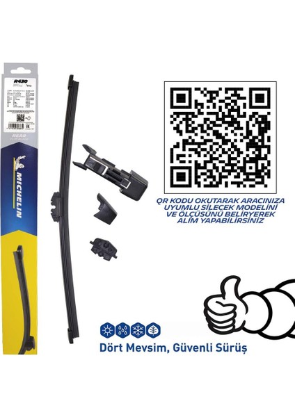Easyclıp™ MCR430 43CM 1 Adet Universal Muz Tipi Arka Silecek
