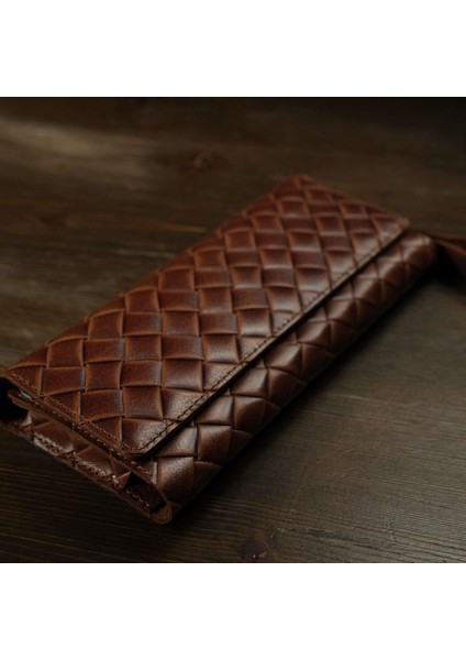 Hasır Örgülü Şık ve Fonksiyonel Deri Cüzdan ve Kartlık Universal Telefon Kılıfı fırsatları