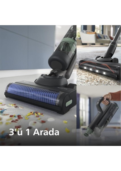XW7263.11 Aqua Trio 7000 Seri Islak & Kuru Temizlik Kablosuz Dikey Süpürge