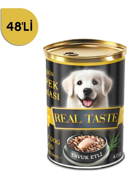 Real Taste Tavuk Etli Yetişkin Köpek Konservesi 415 gr x 48 Adet
