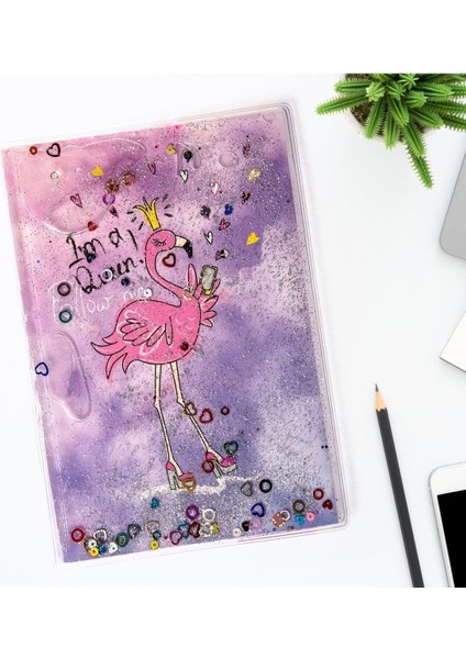 Simli ve Sulu Kapaklı Desenli A5 Defter